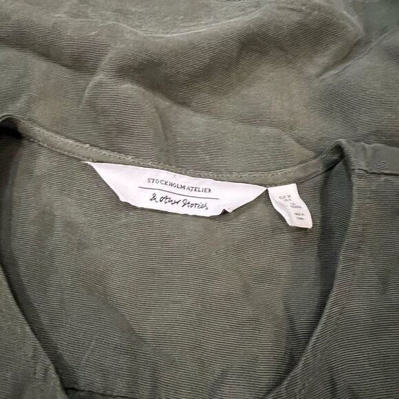 & other stories khaki belted dress size 6 - Picture 5 of 7